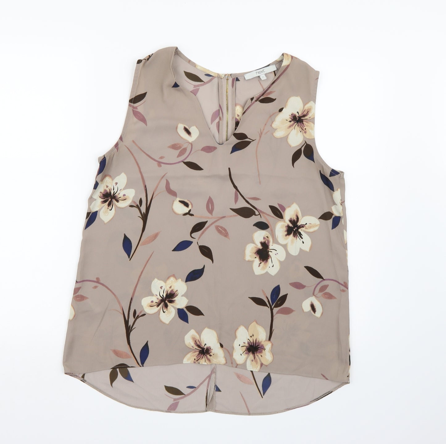 NEXT Womens Brown Floral Chiffon Camisole Tank Size 12