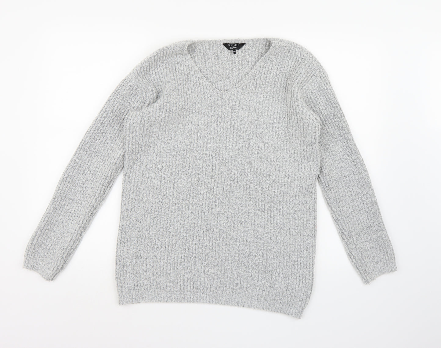 New Look Girls Grey  Knit Pullover Jumper Size 14-15 Years