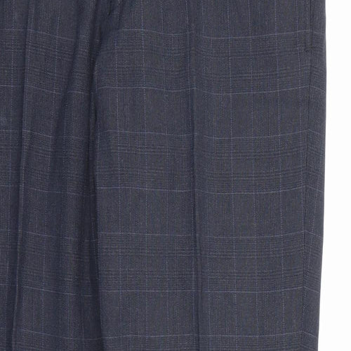 NEXT Mens Blue Check Rayon Dress Pants Trousers  L29 in