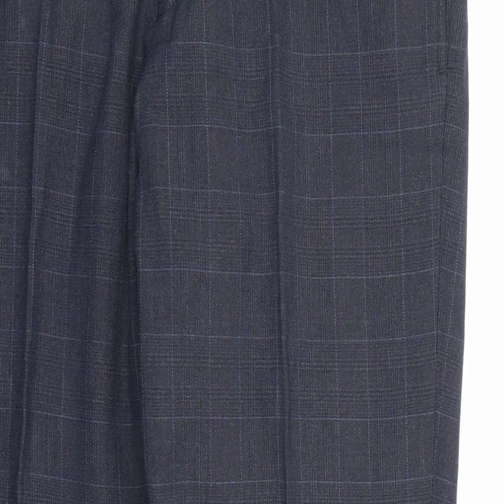NEXT Mens Blue Check Rayon Dress Pants Trousers  L29 in