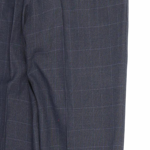 NEXT Mens Blue Check Rayon Dress Pants Trousers  L29 in