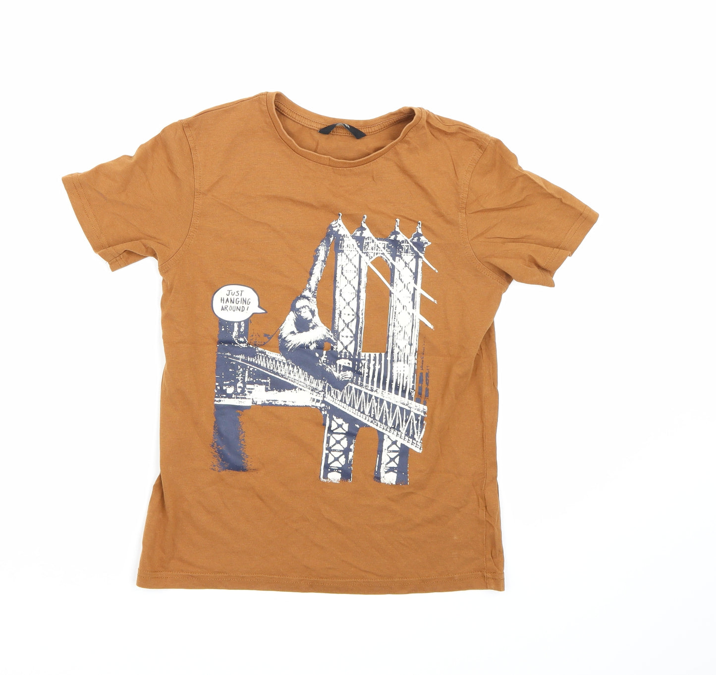 George Boys Brown   Basic T-Shirt Size 9-10 Years