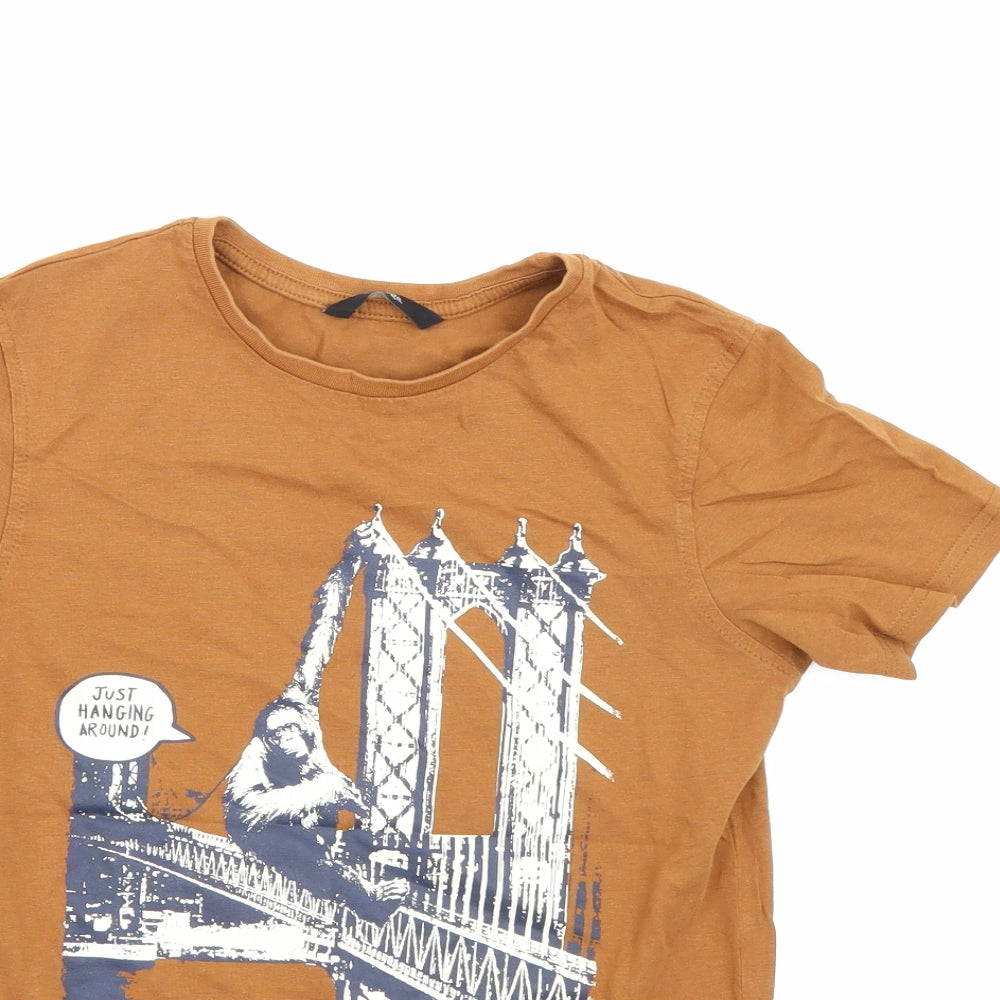 George Boys Brown   Basic T-Shirt Size 9-10 Years