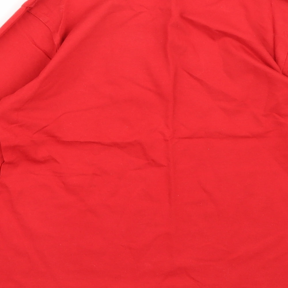 Jurassic Park Boys Red   Basic T-Shirt Size 9-10 Years  - Dinosaur print