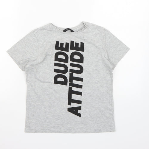 George Boys Grey   Basic T-Shirt Size 9-10 Years