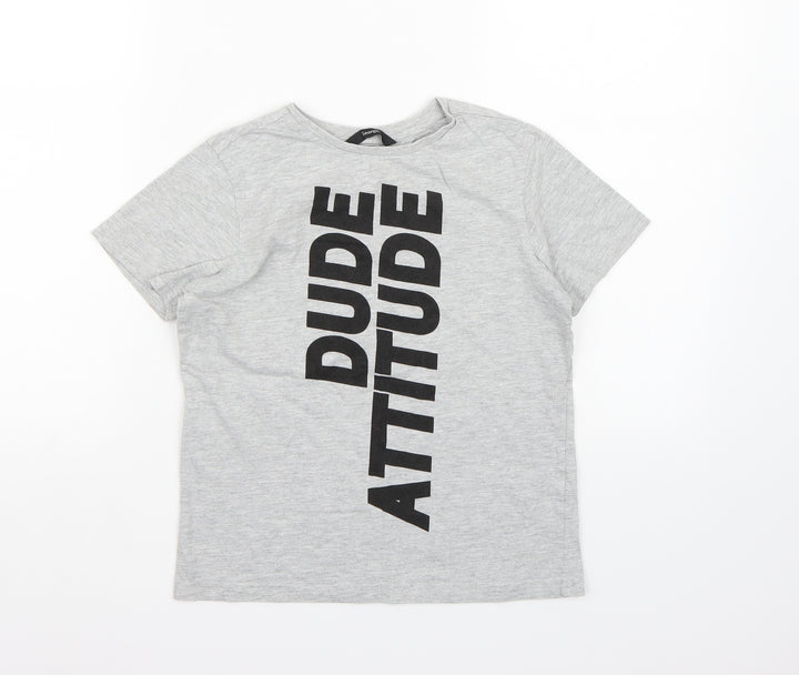 George Boys Grey Basic T-Shirt Size 9-10 Years