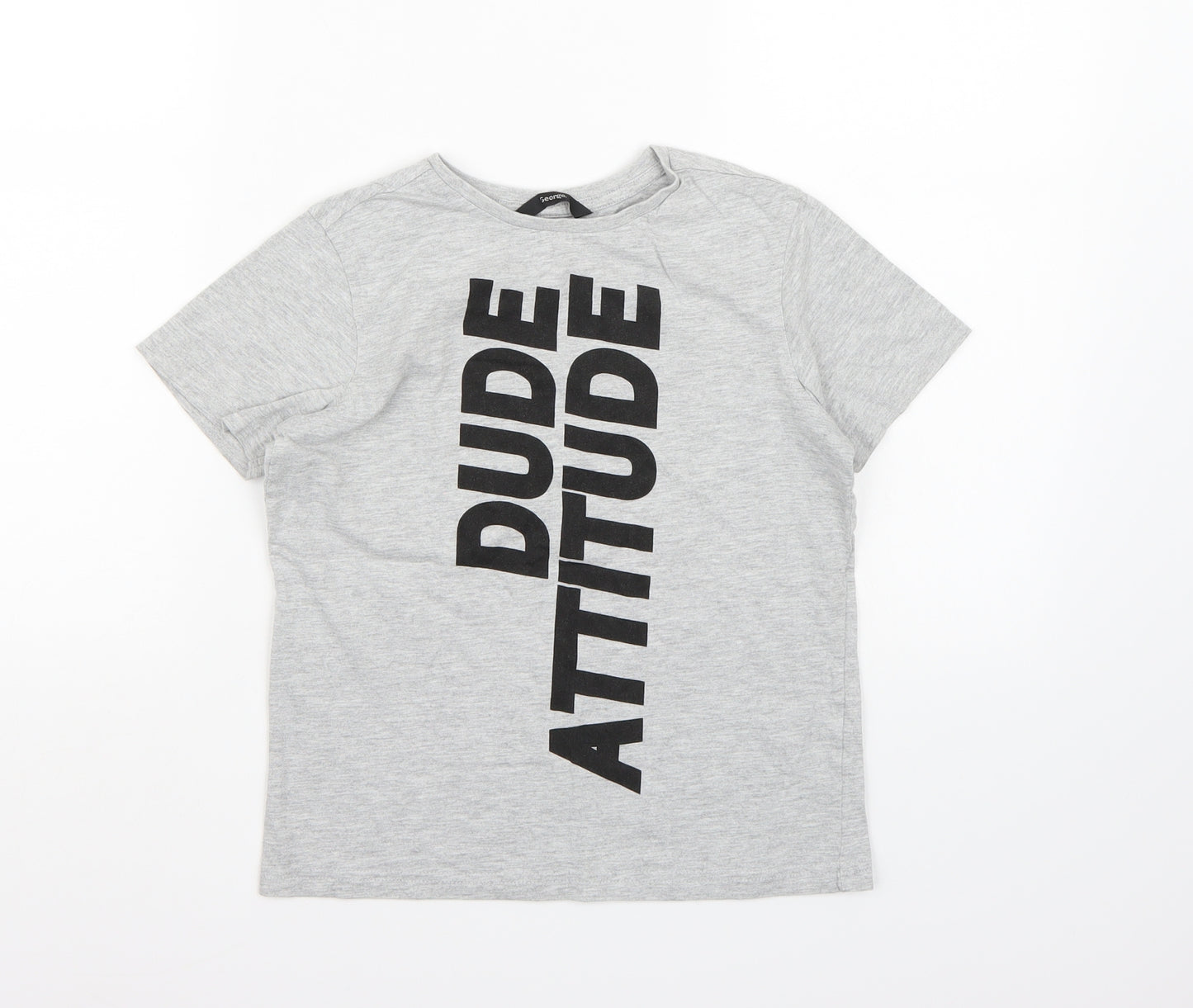 George Boys Grey   Basic T-Shirt Size 9-10 Years