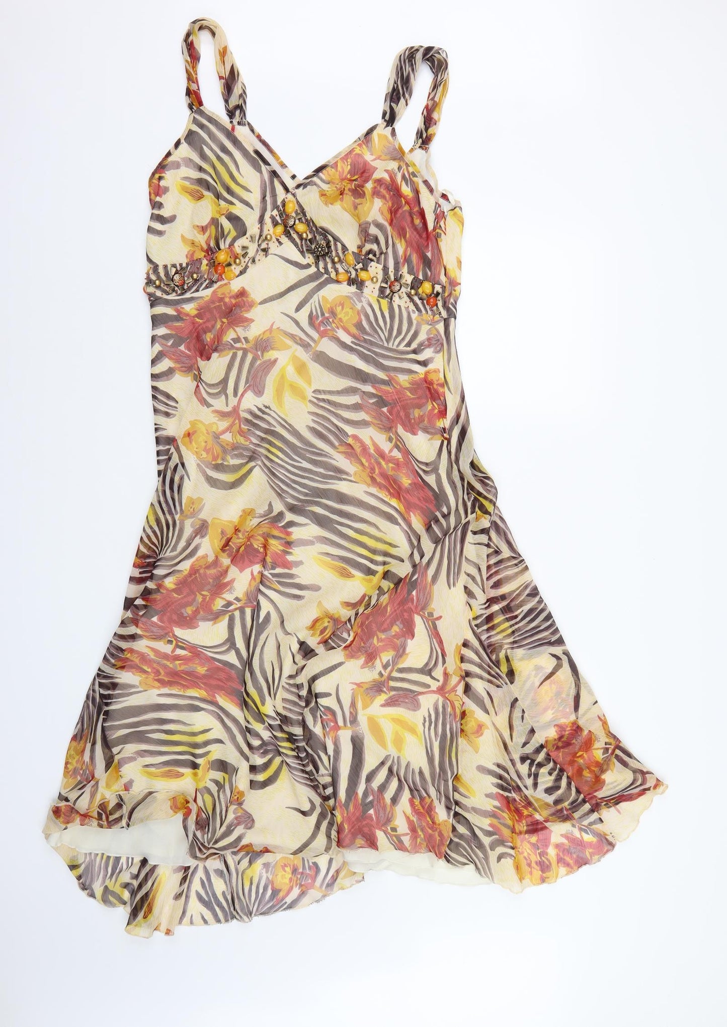 Kaleidoscope Womens Multicoloured Animal Print Chiffon Maxi  Size 18