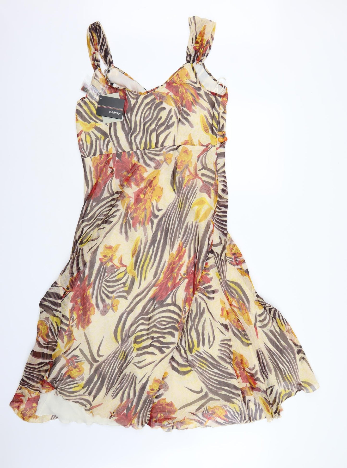 Kaleidoscope Womens Multicoloured Animal Print Chiffon Maxi  Size 18