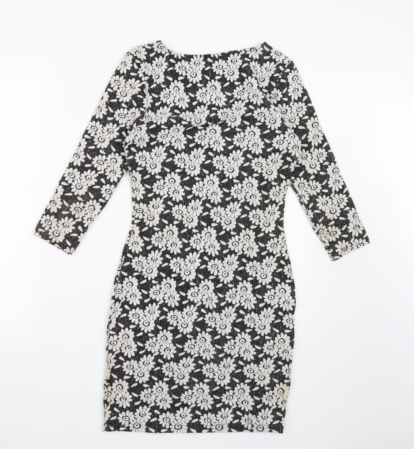 River Island Womens Black Floral  A-Line  Size 8