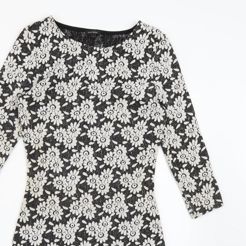 River Island Womens Black Floral  A-Line  Size 8