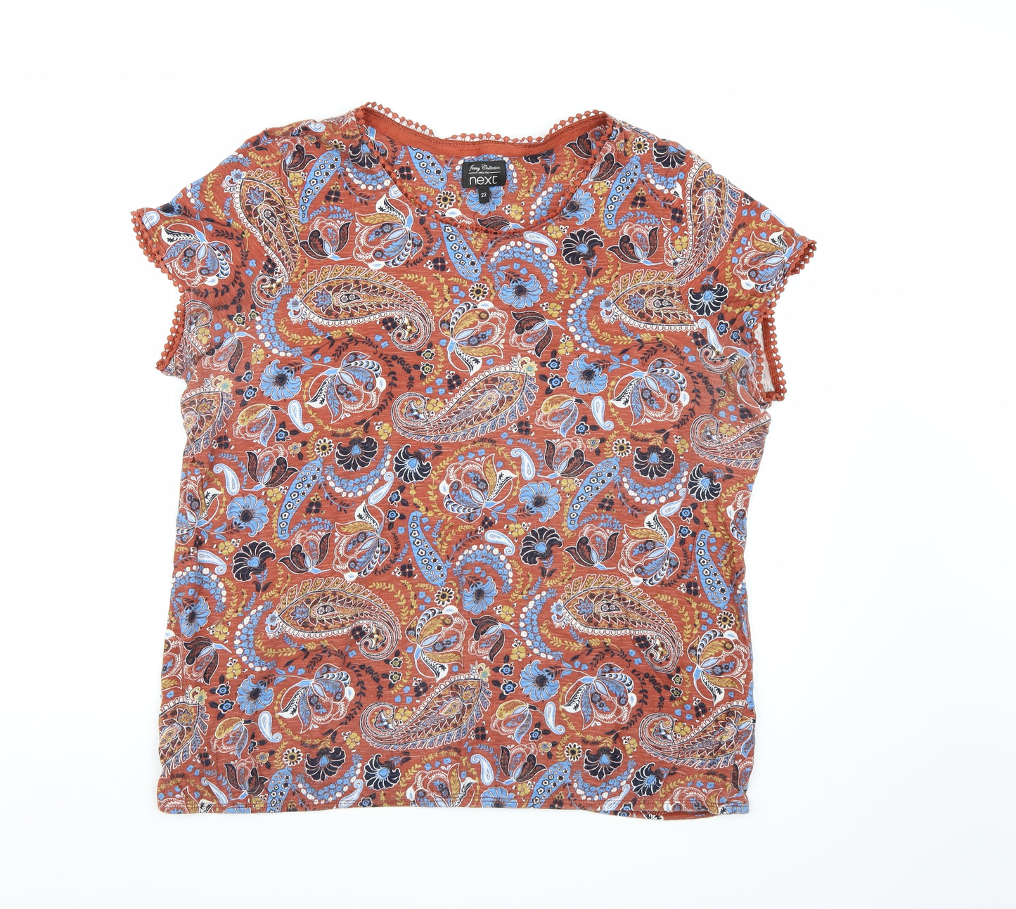 NEXT Womens Brown Paisley  Basic T-Shirt Size 22
