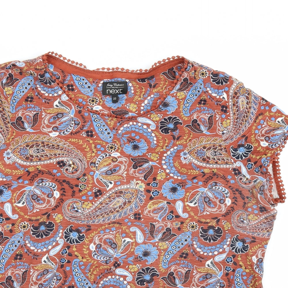 NEXT Womens Brown Paisley  Basic T-Shirt Size 22