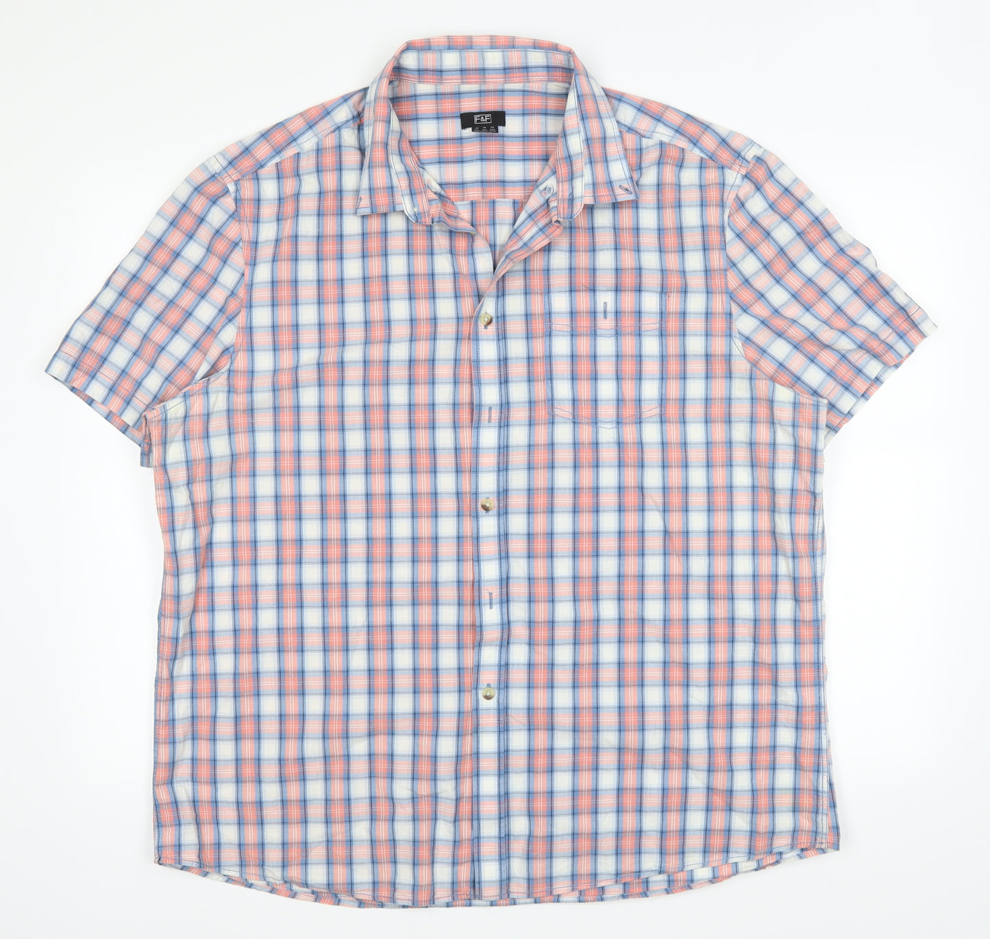F&F Mens Red Plaid   Button-Up Size 2XL