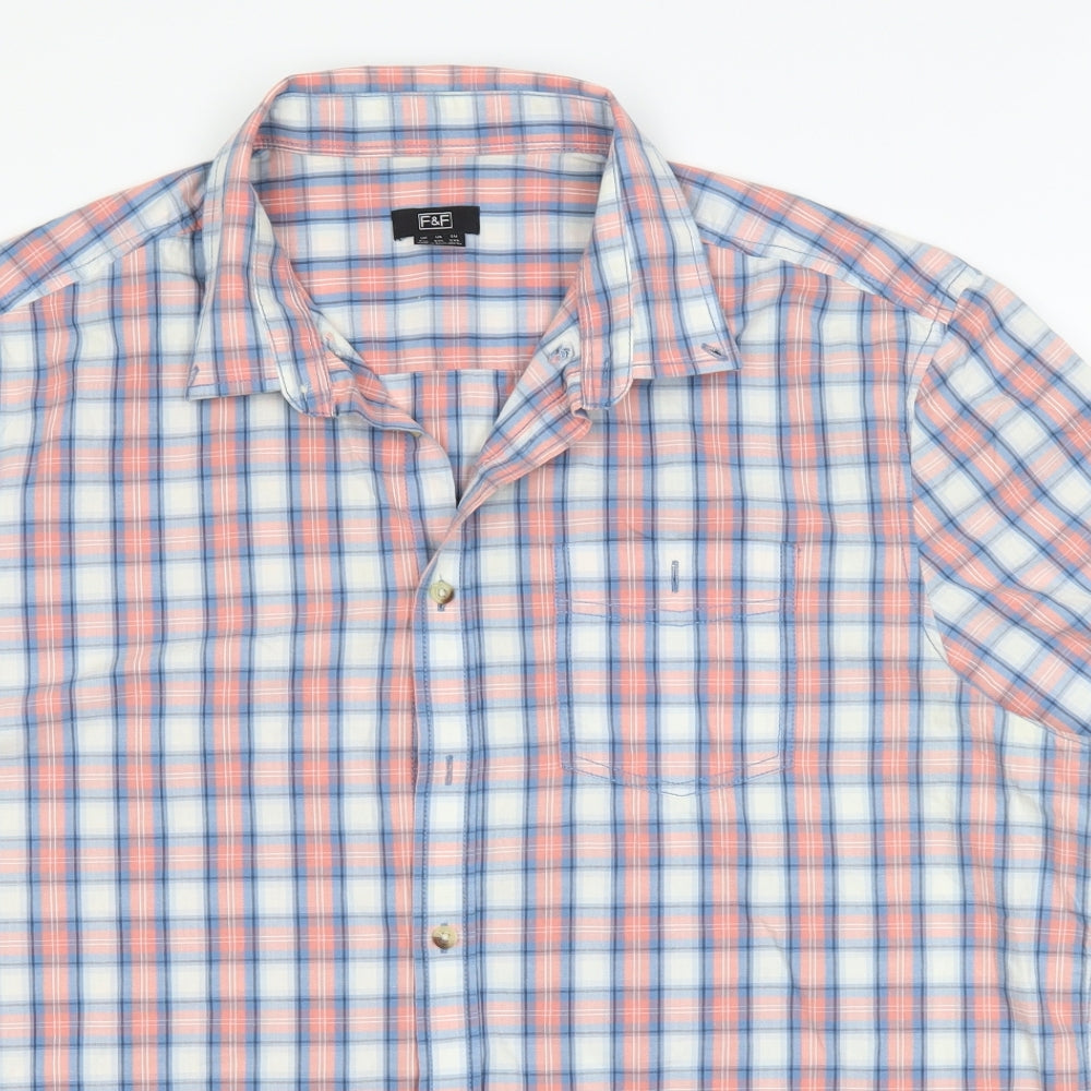 F&F Mens Red Plaid   Button-Up Size 2XL