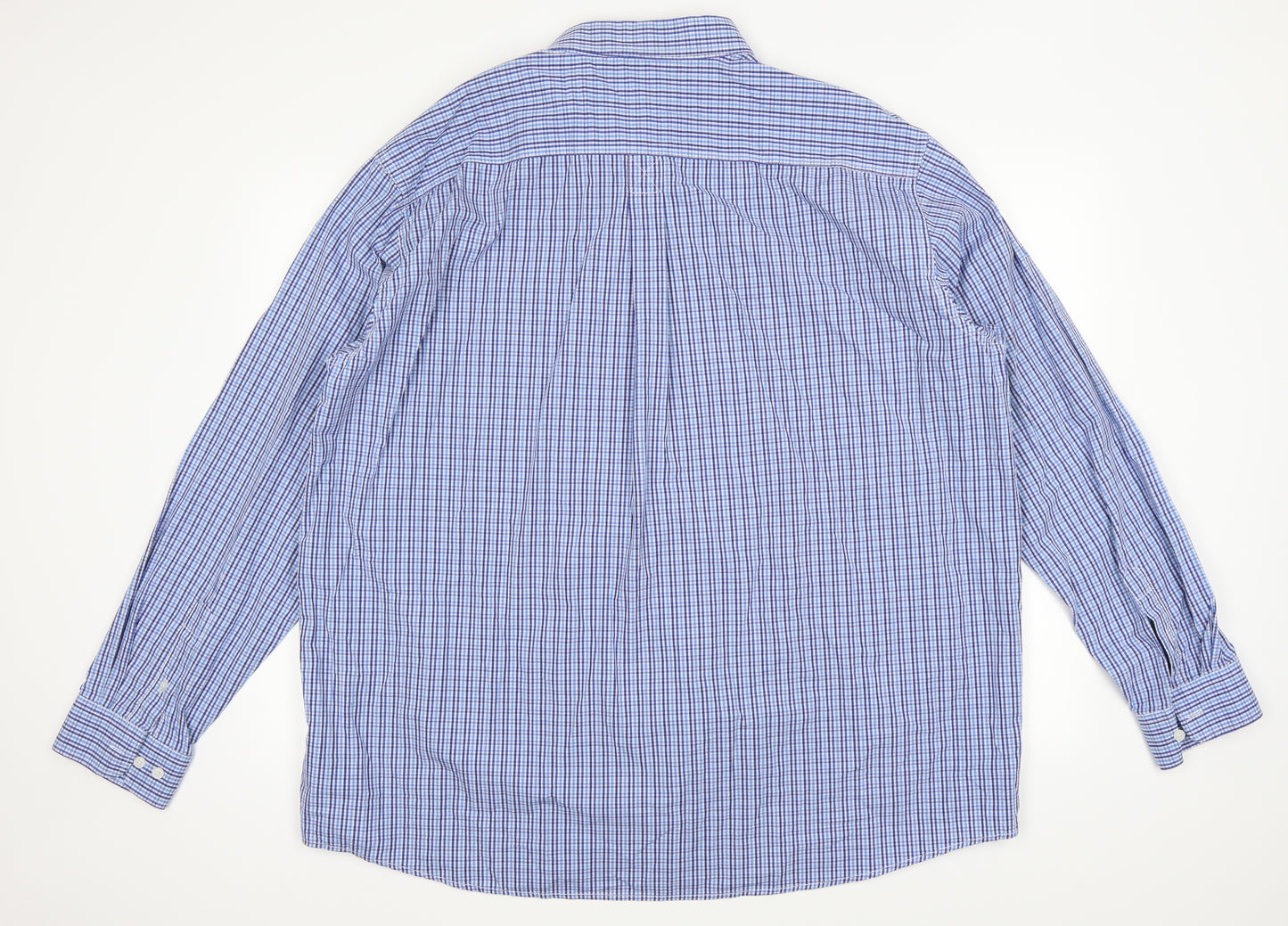 Cotton Traders Mens Blue Plaid   Button-Up Size 3XL