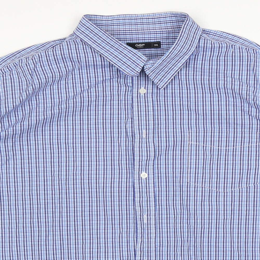 Cotton Traders Mens Blue Plaid   Button-Up Size 3XL