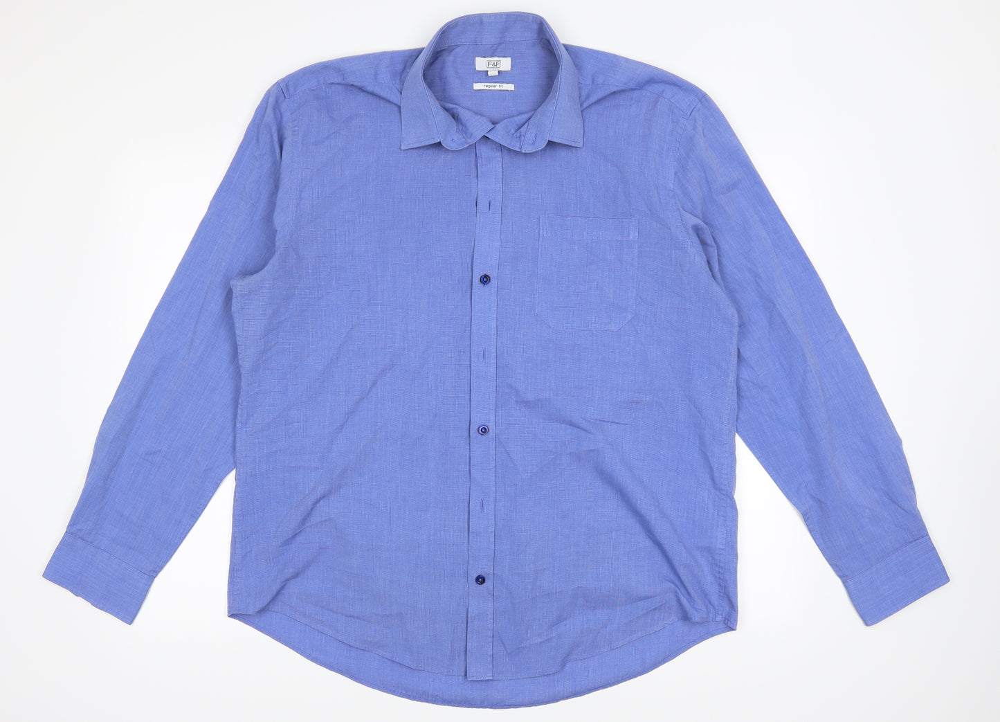 F&F Mens Blue    Button-Up Size 42
