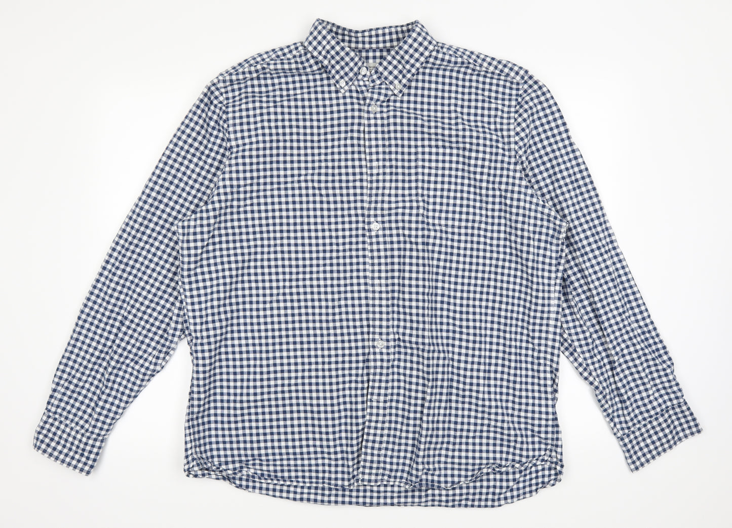TU  Mens Blue Plaid   Button-Up Size XL