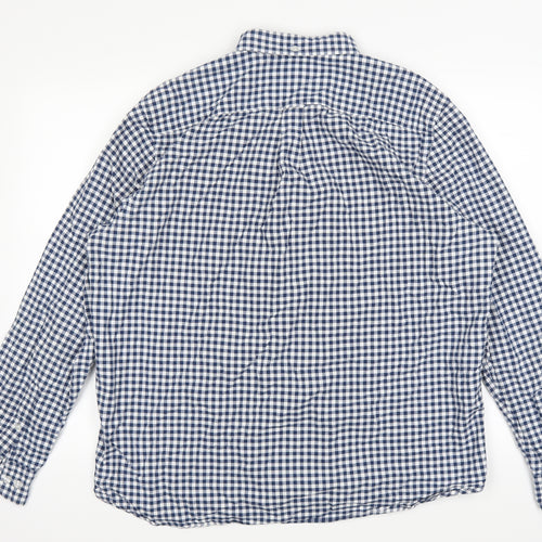 TU  Mens Blue Plaid   Button-Up Size XL