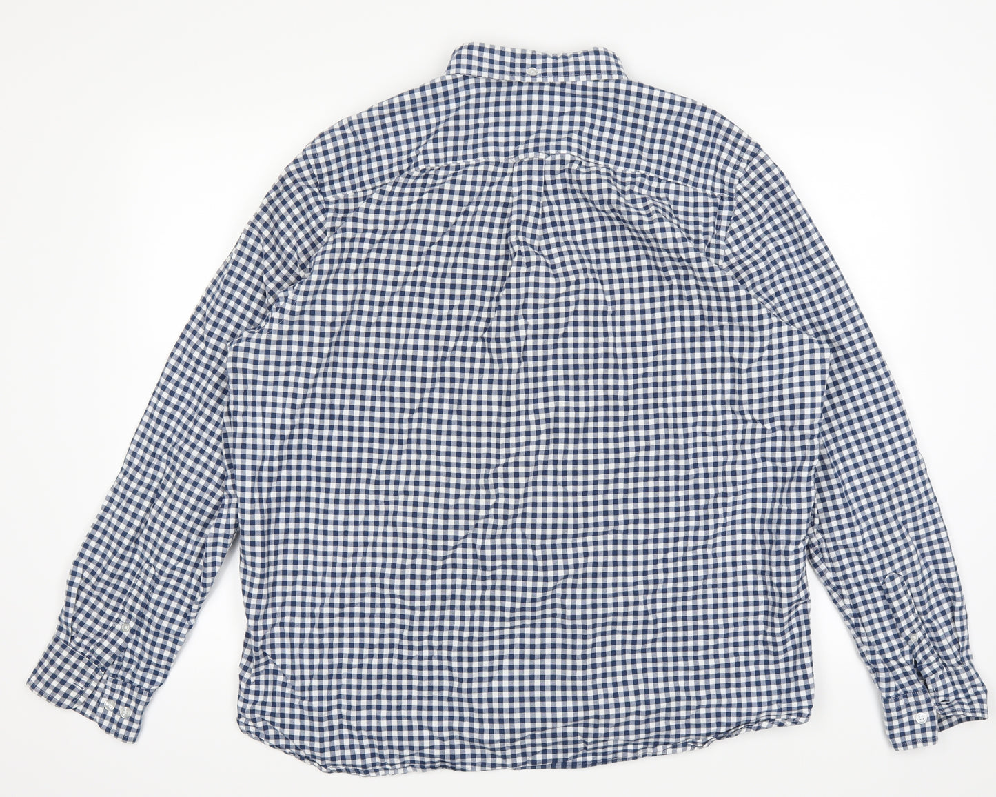 TU  Mens Blue Plaid   Button-Up Size XL