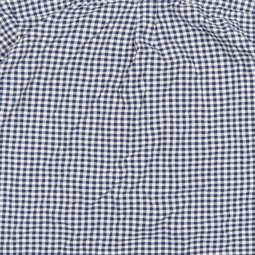 TU  Mens Blue Plaid   Button-Up Size XL