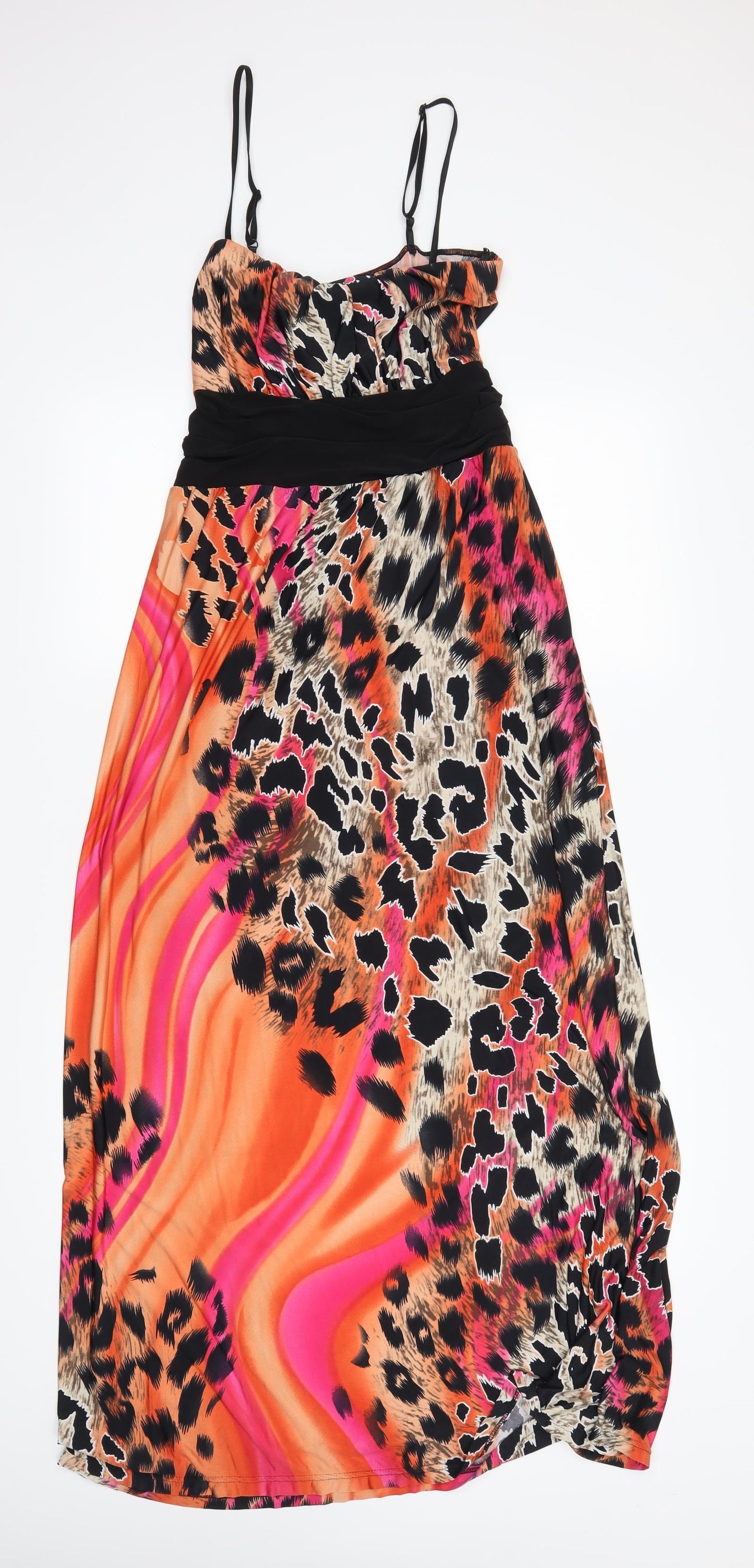 qui Womens Orange Animal Print  Maxi  Size 14