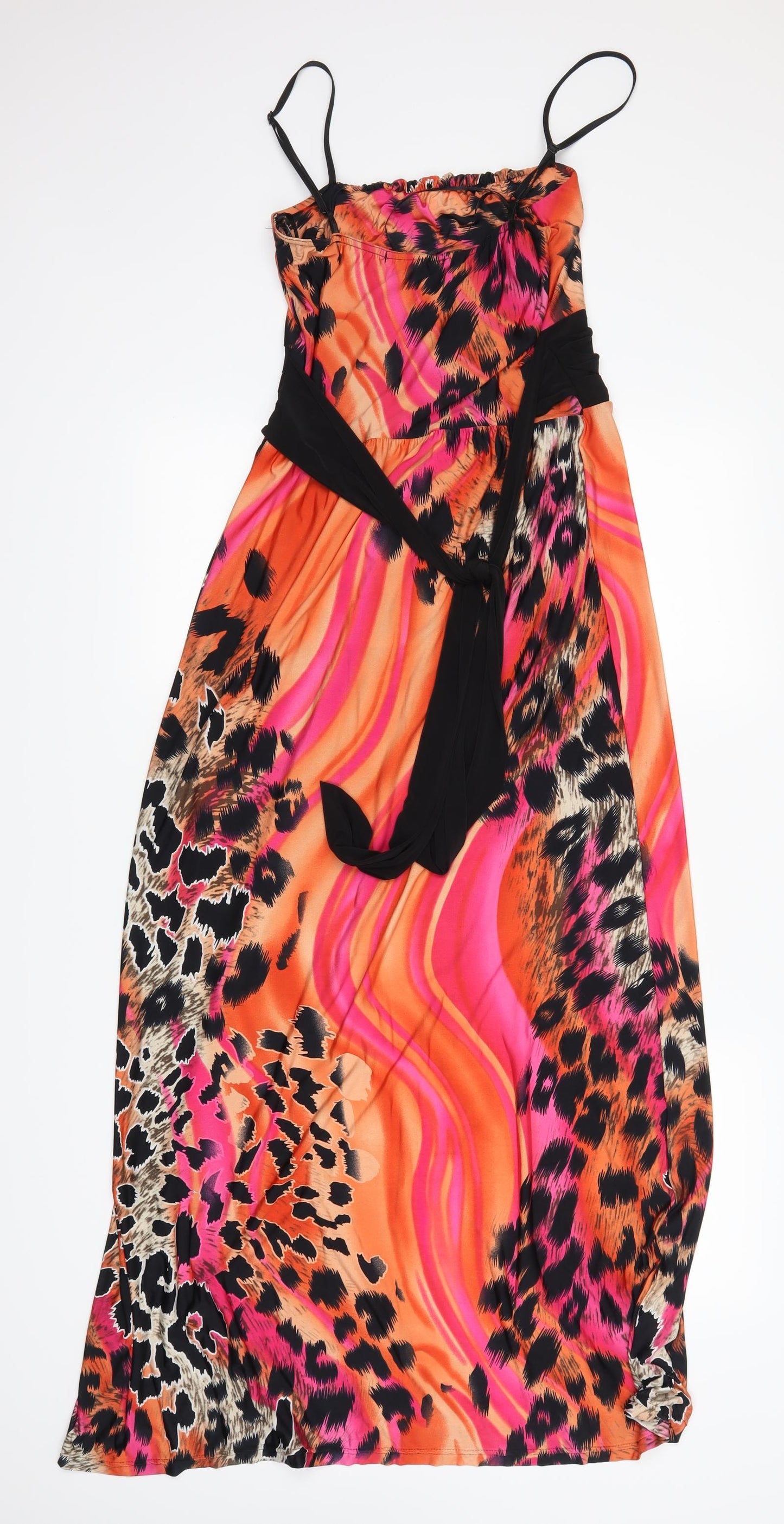 qui Womens Orange Animal Print  Maxi  Size 14