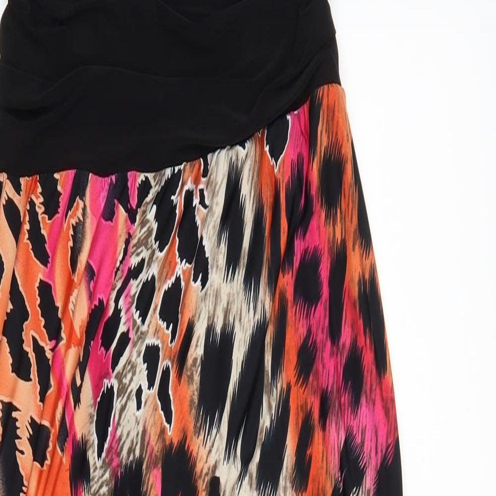 qui Womens Orange Animal Print  Maxi  Size 14