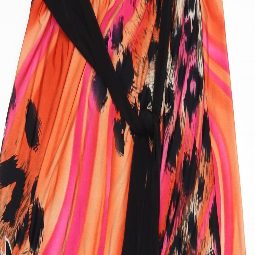 qui Womens Orange Animal Print  Maxi  Size 14