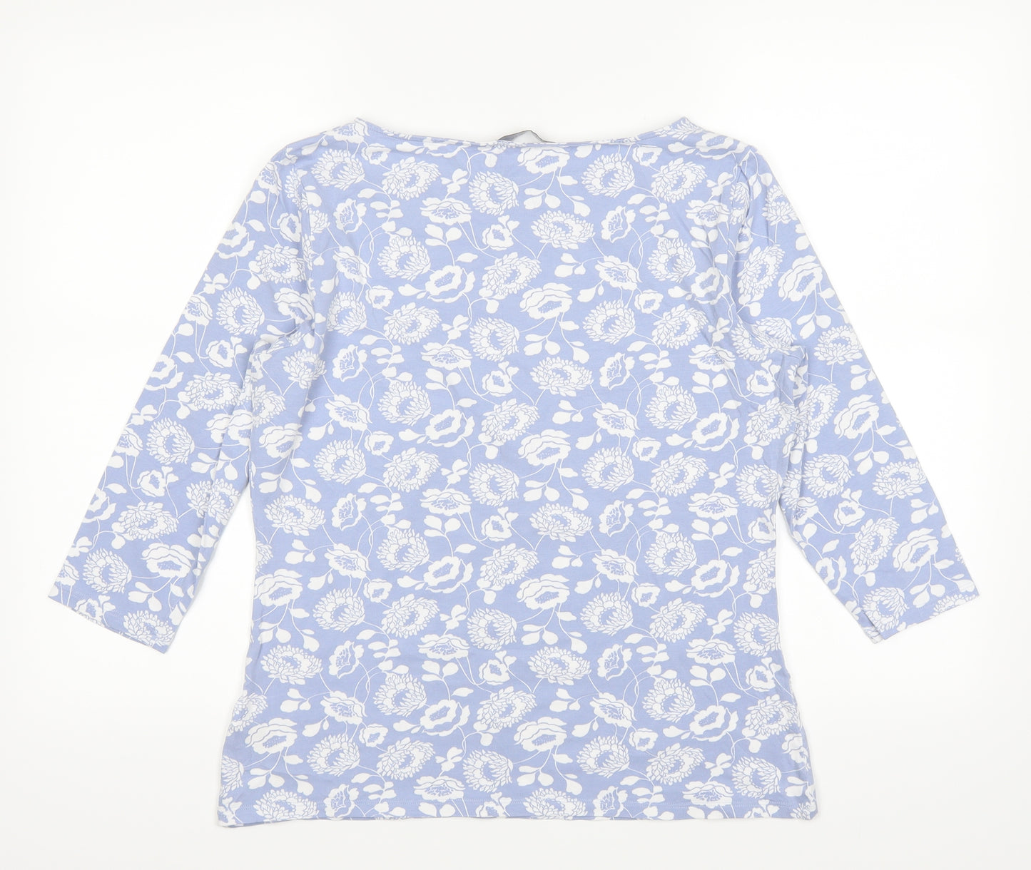 Marks and Spencer Womens Blue Floral  Basic T-Shirt Size 16