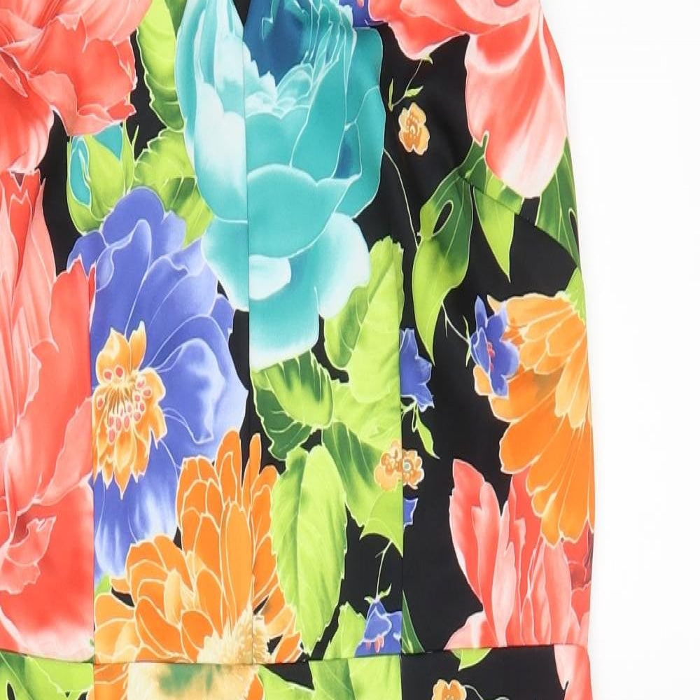 George Womens Black Floral  Bodycon  Size 12