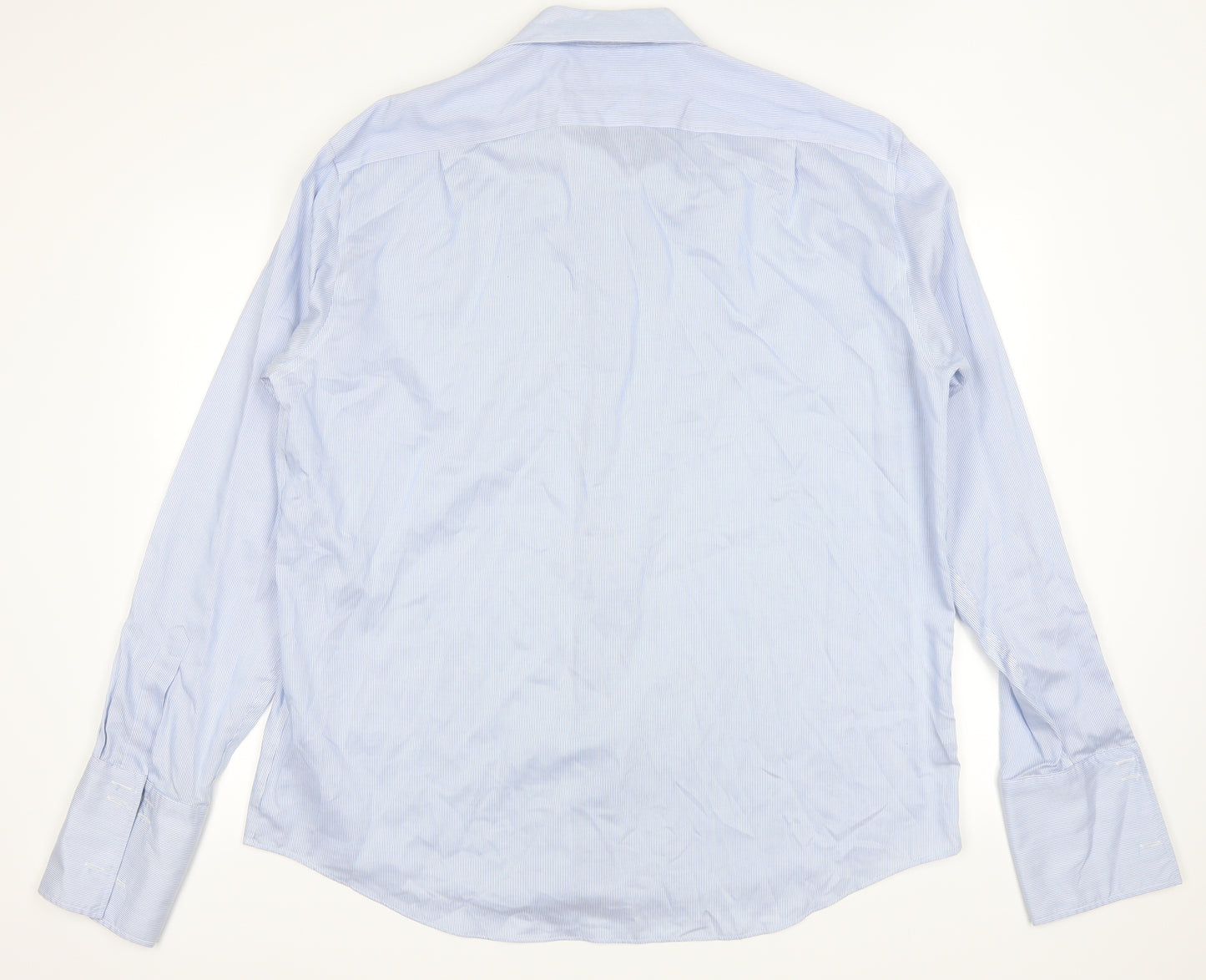 Marks and Spencer Mens Blue Striped   Button-Up Size 46