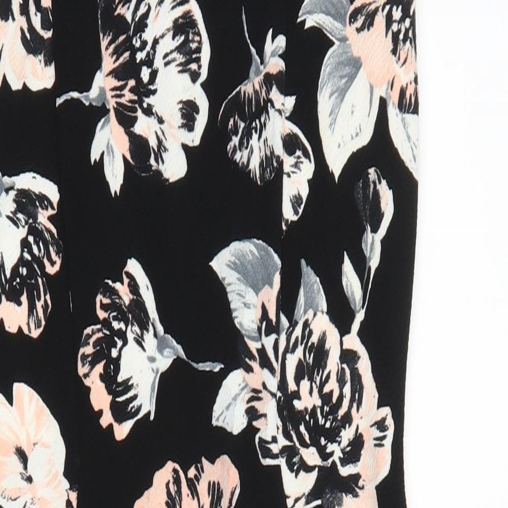 Quiz Womens Black Floral  Bodycon  Size 12