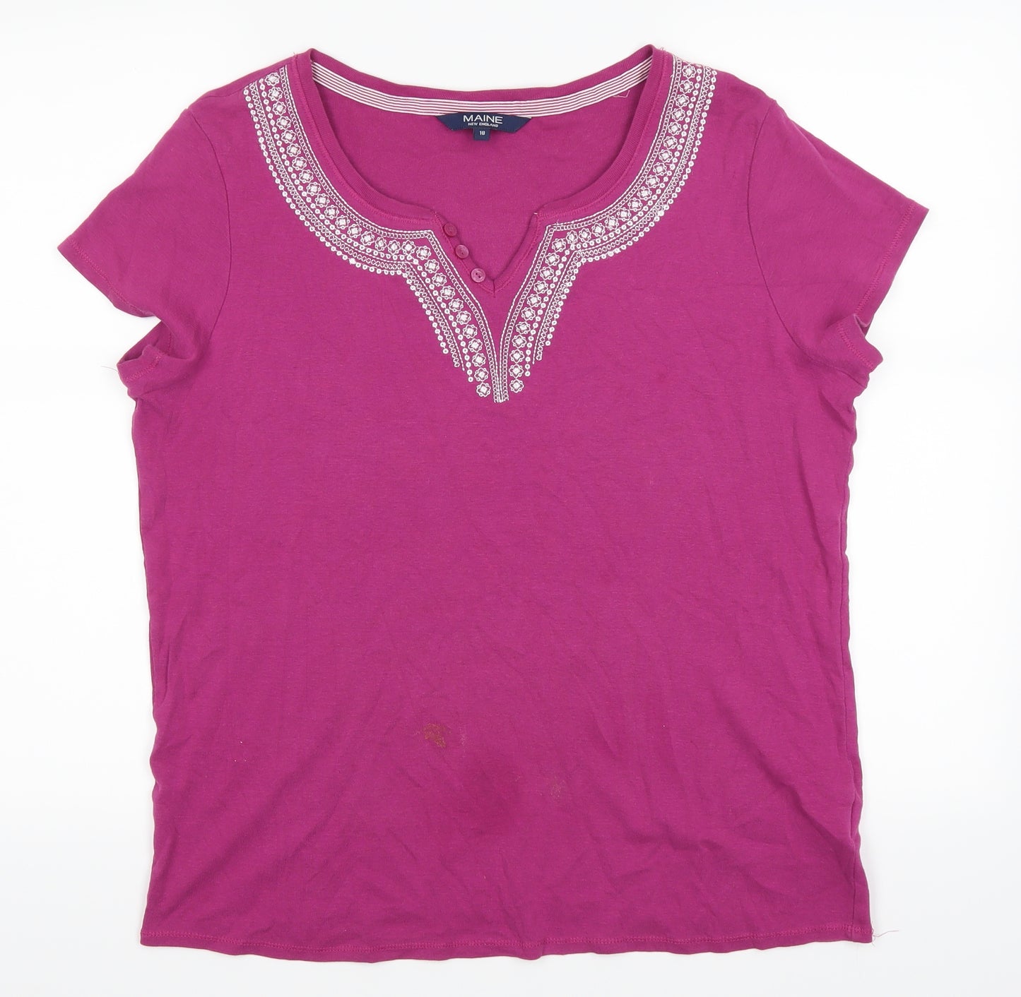 Maine Womens Purple   Basic T-Shirt Size 18