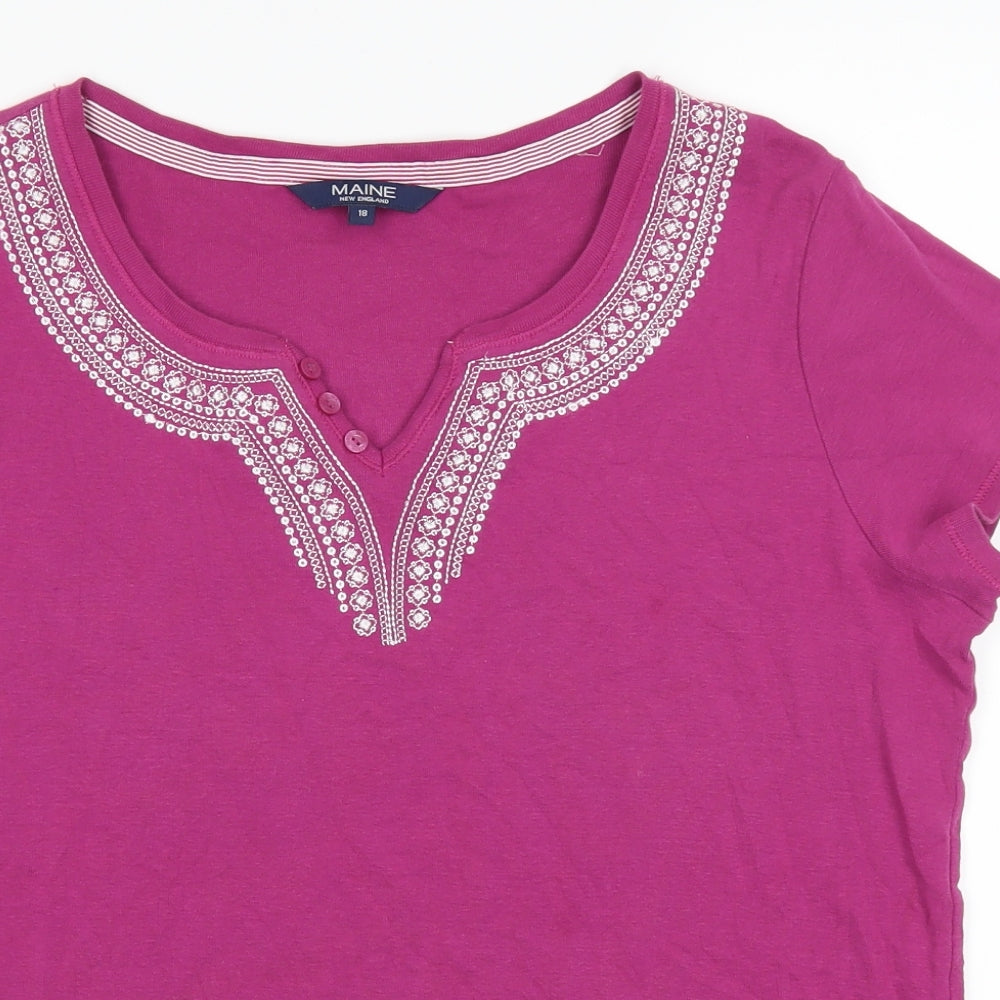 Maine Womens Purple   Basic T-Shirt Size 18