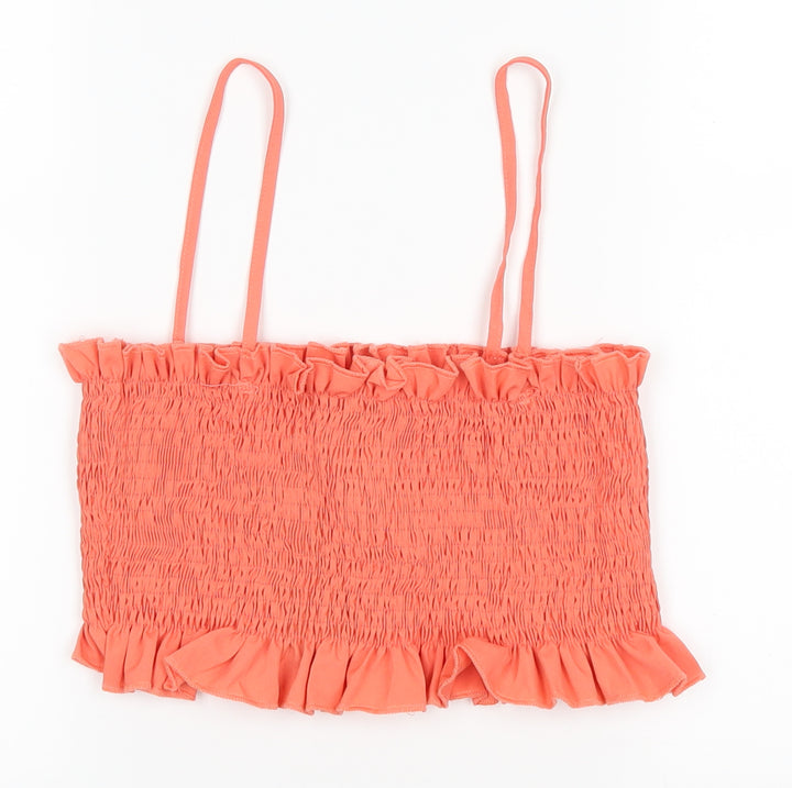 Boohoo Womens Orange Cropped Tank Size 10