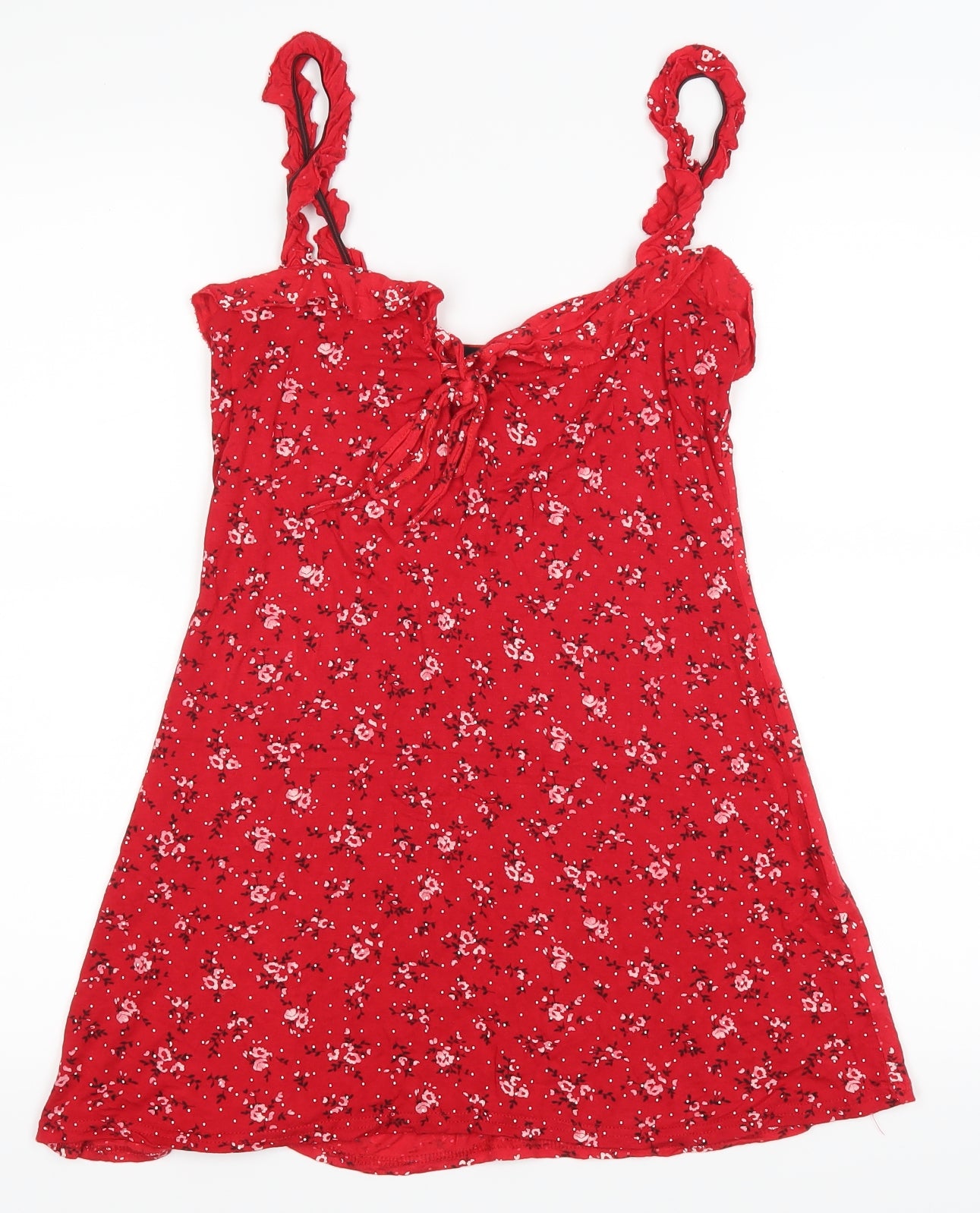 PRETTYLITTLETHING Womens Red Floral  Basic Tank Size 12