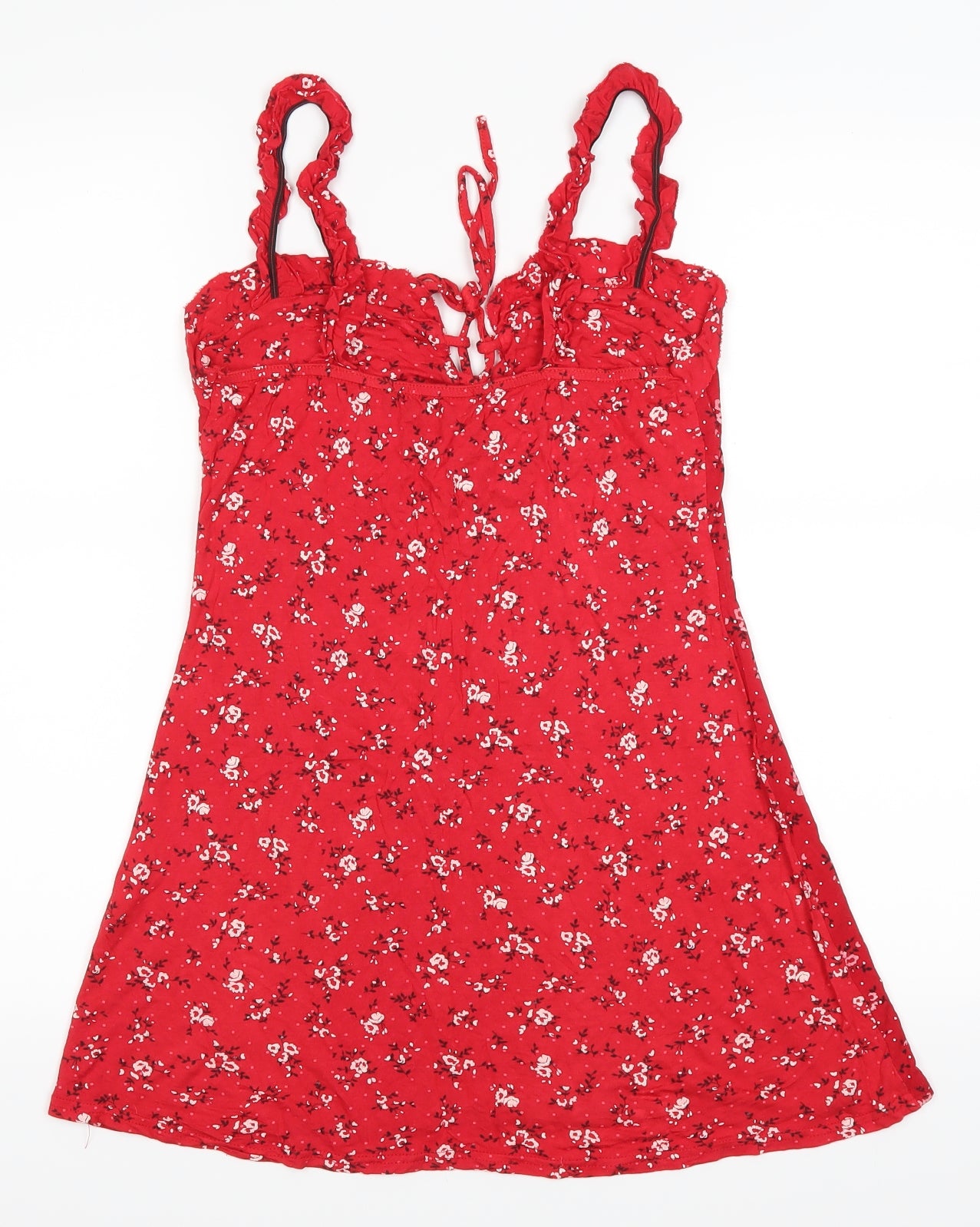 PRETTYLITTLETHING Womens Red Floral  Basic Tank Size 12