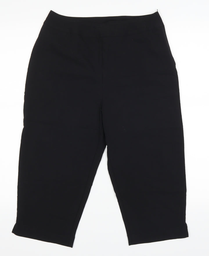 Scarlett Womens Black Cropped Trousers Size 10