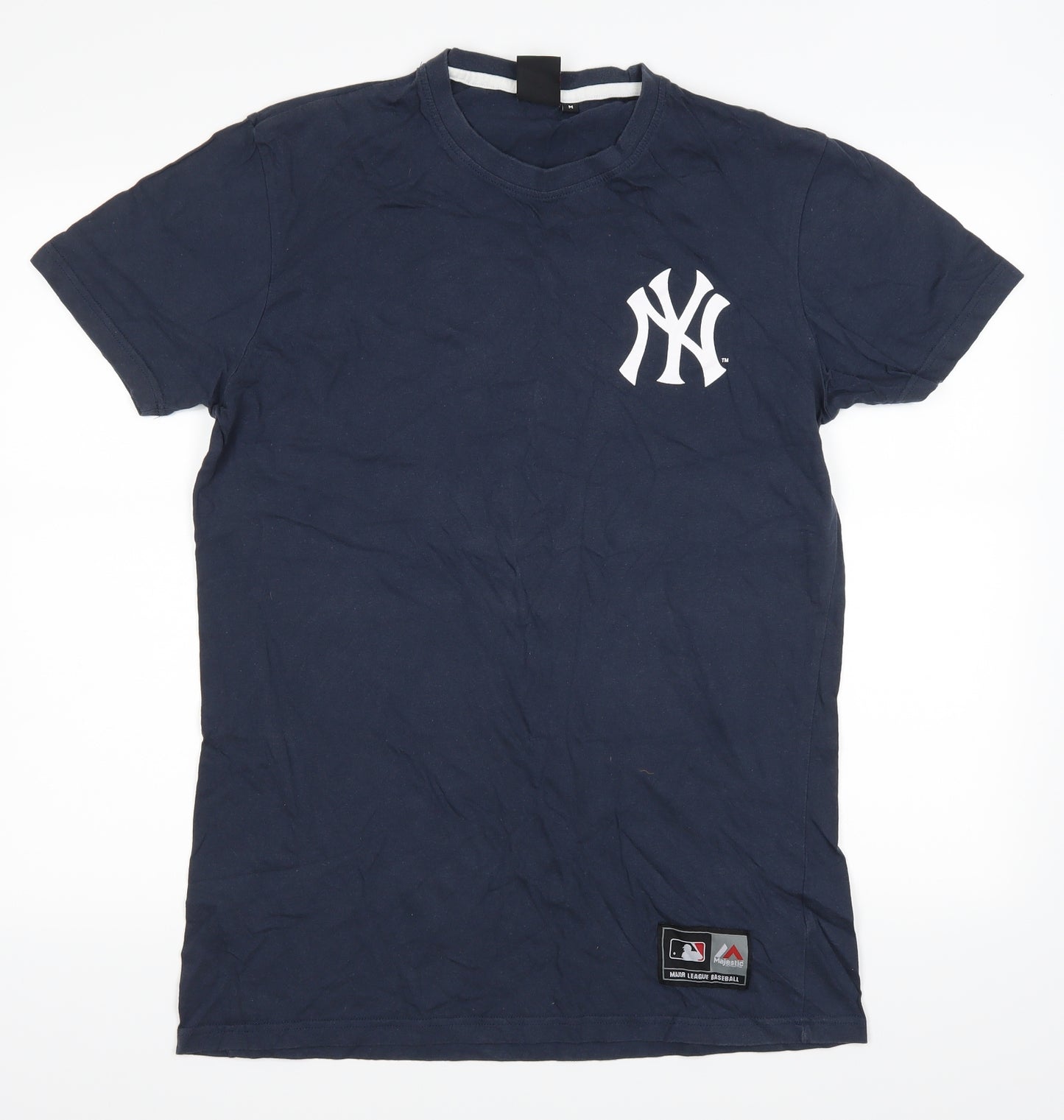 Majestic Athlete Mens Blue    T-Shirt Size M