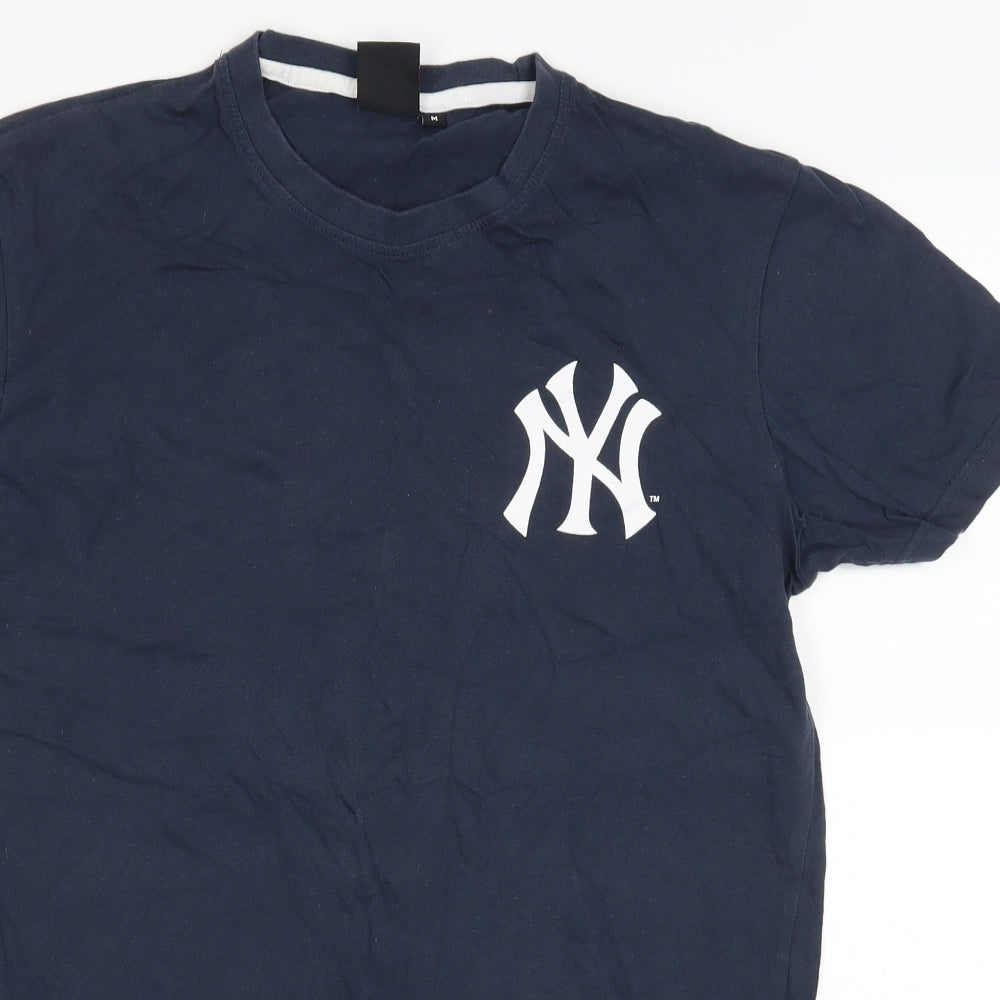 Majestic Athlete Mens Blue    T-Shirt Size M