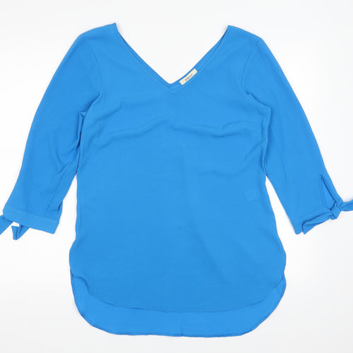 Papaya Womens Blue   Basic Blouse Size 10