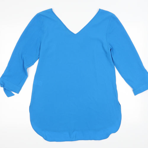 Papaya Womens Blue   Basic Blouse Size 10