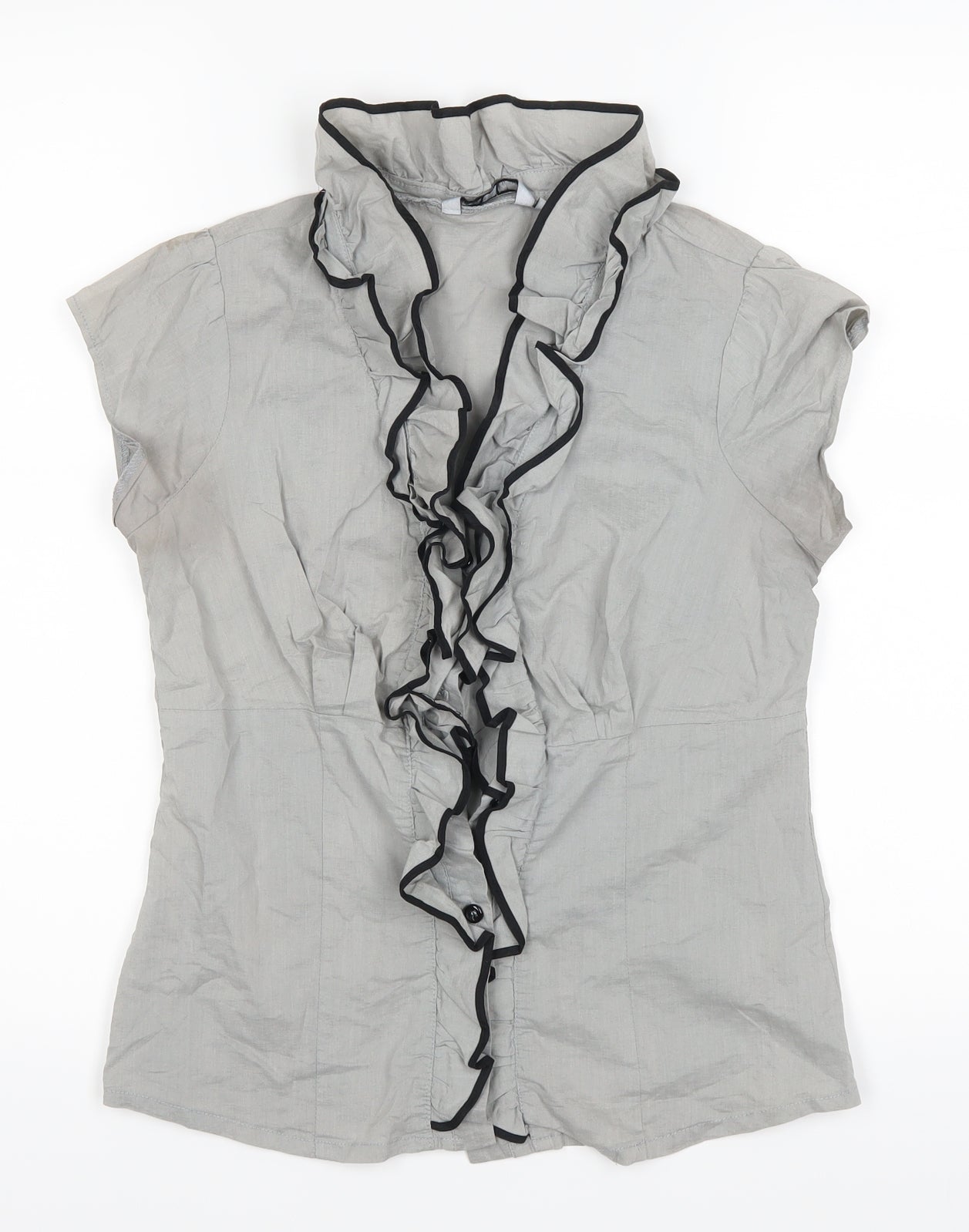 New Look Womens Grey   Basic Button-Up Size 10