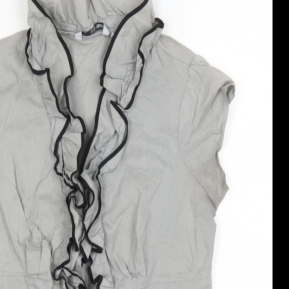 New Look Womens Grey   Basic Button-Up Size 10