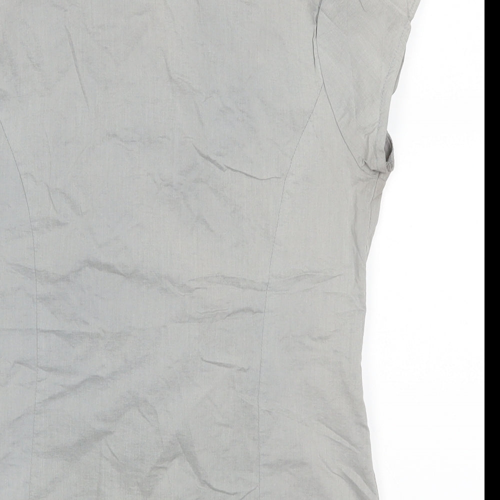 New Look Womens Grey   Basic Button-Up Size 10
