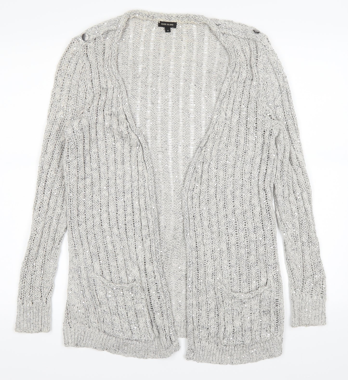 River Island Womens Grey   Cardigan Jumper Size 8