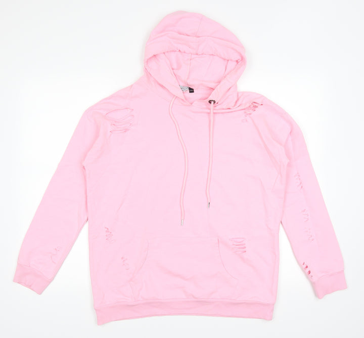 Select Womens Pink Pullover Hoodie Size 10 - Distressed
