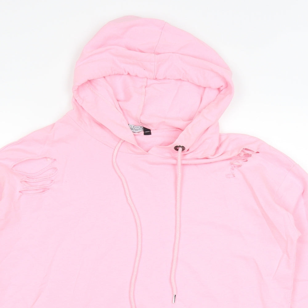 Select Womens Pink   Pullover Hoodie Size 10  - Distressed